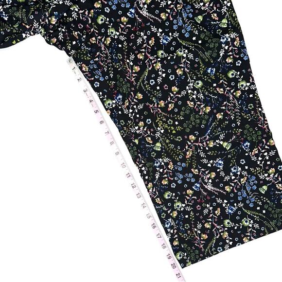 DR2 by Daniel Rainn Floral Wide Leg Cropped High Waisted Pants Size Large - Picture 14 of 15